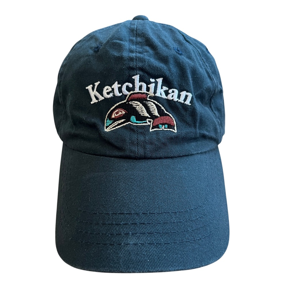 Princess Cruises Ketchikan Alaska Salmon Embroidered Navy Blue Baseball Hat OSFM